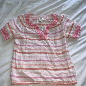 VINEYARD VINES pink and white blouse